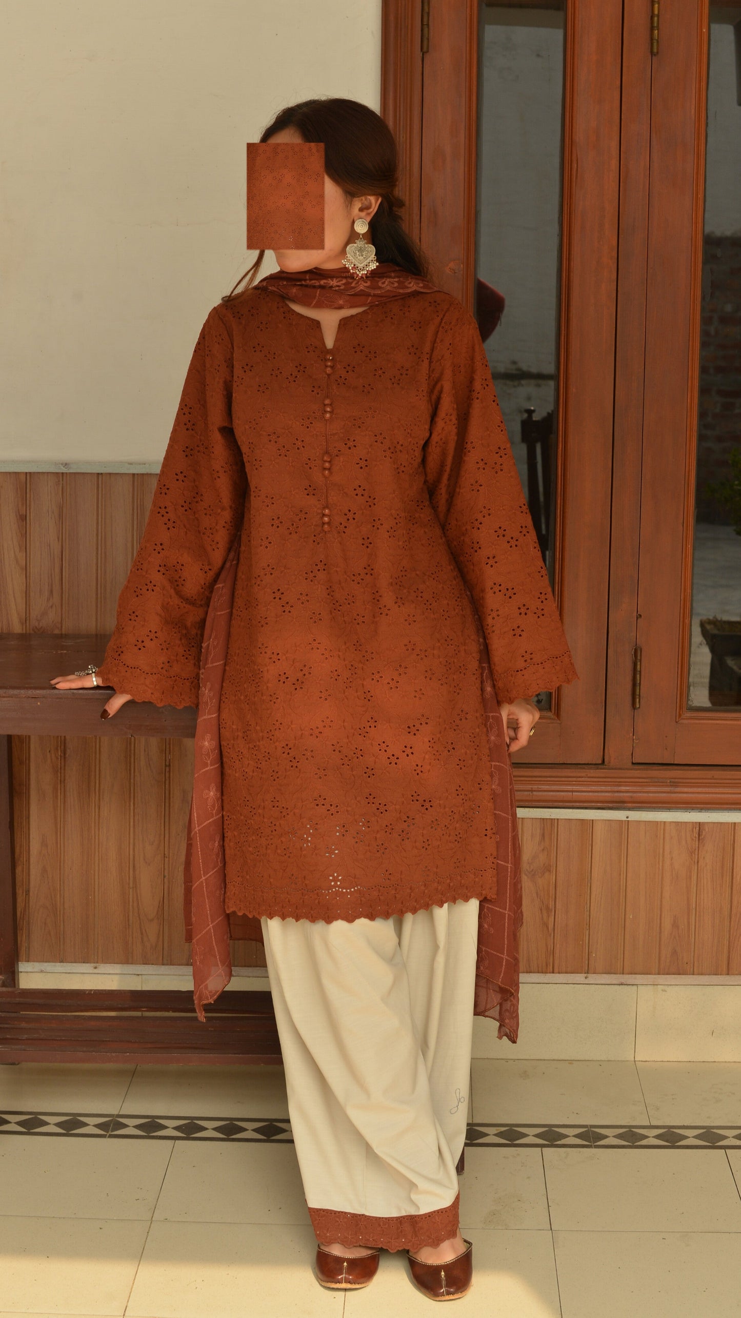 SURMAI CHIKENKARI SET-2PC